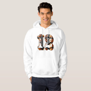 Basketboll nummer 12 Bild Logotyp Hoodie