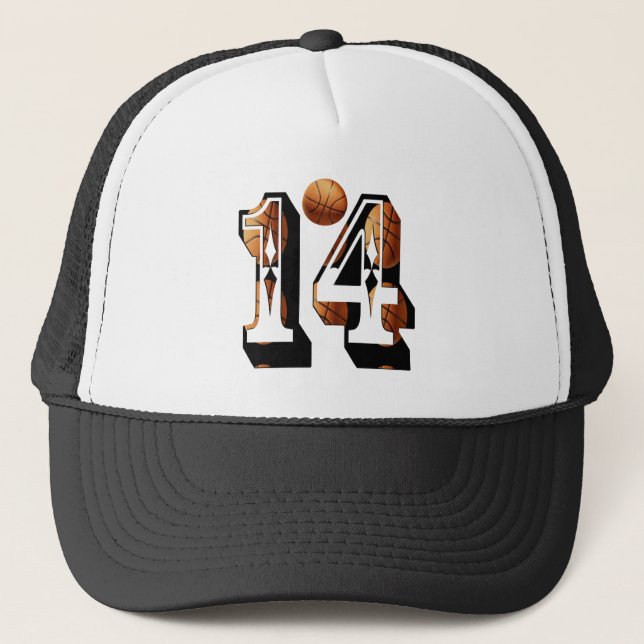 Basketboll nummer 14 Bild Logotyp Keps (Framsida)