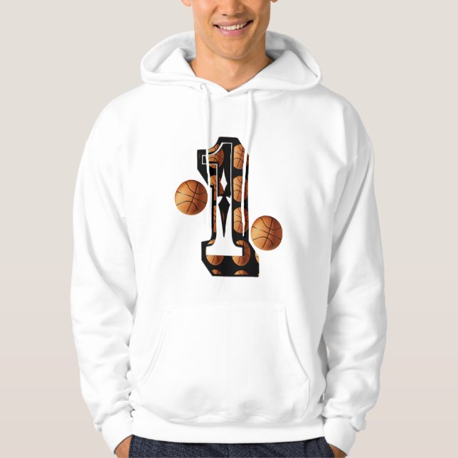 Basketboll nummer 1 Logotyp Hoodie (Framsida)