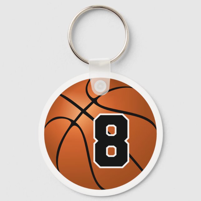 Basketboll nummer 8 nyckelring (Framsida)