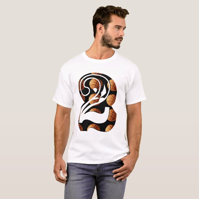 Basketboll nummer två, Logotyp, T Shirt (Hel framsida)