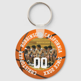 Basketboll-nyckelkedja med teamfoto nyckelring