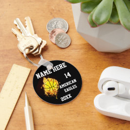 Basketboll-nyckelkedjor med Flame Nyckelring