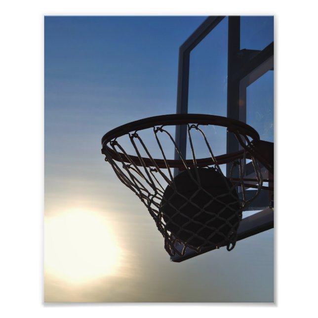 Basketboll och basketboll Ring Fototryck (Framsidan)