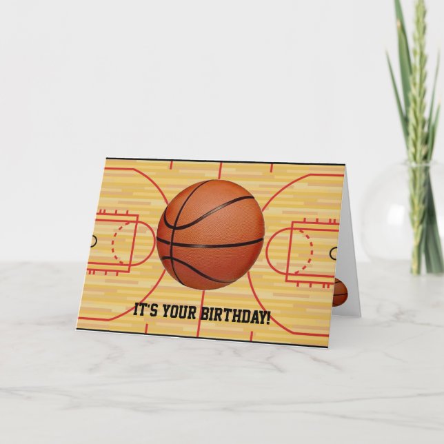 Basketboll och domstolsdesignkort kort (Framsida)