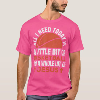 Basketboll och Jesus Religiösa Christian T Shirt