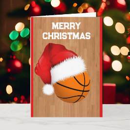 Basketboll och Jultomten Anpassningsbar julkort Kort