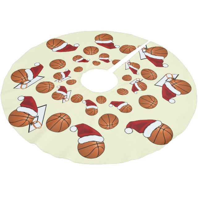 Basketboll och Ring jul Julgransmatta Borstad Polyester (Vinklad)