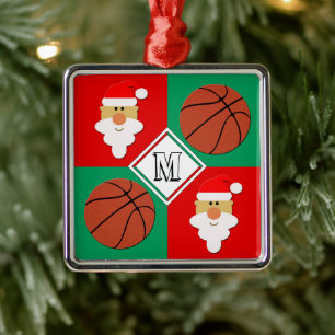 Basketboll och Santa Anpassningsbar Brev jul Julgransprydnad Metall