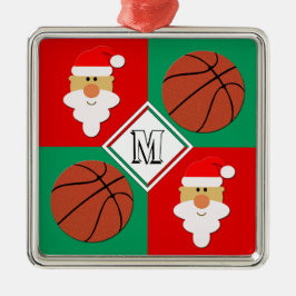 Basketboll och Santa Anpassningsbar Brev jul Julgransprydnad Metall