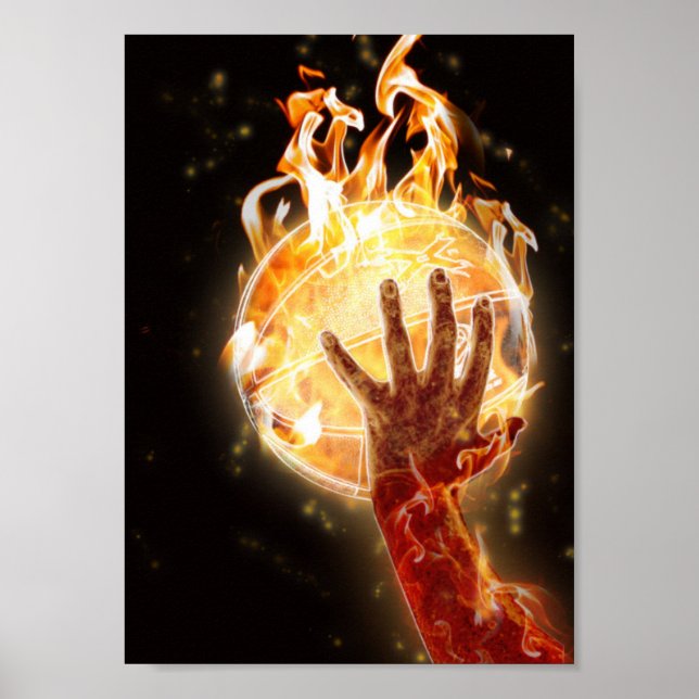 Basketboll på brandvärde Poster Pappert (projektio (Framsidan)