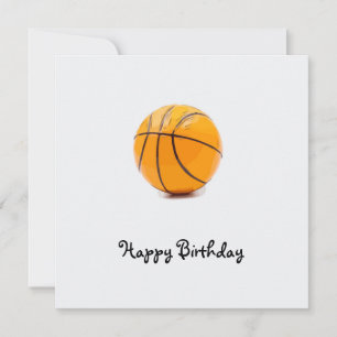 Basketboll på det vita grattis på födelsedagen-bak