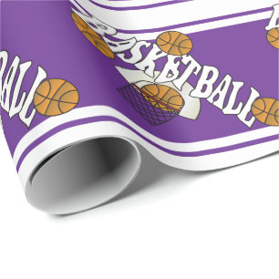 Basketboll på Lila och vit bakgrund Presentpapper