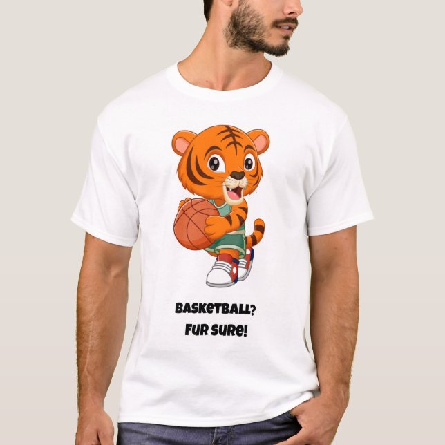 Basketboll? Päls! Funny Cat T Shirt (Framsida)
