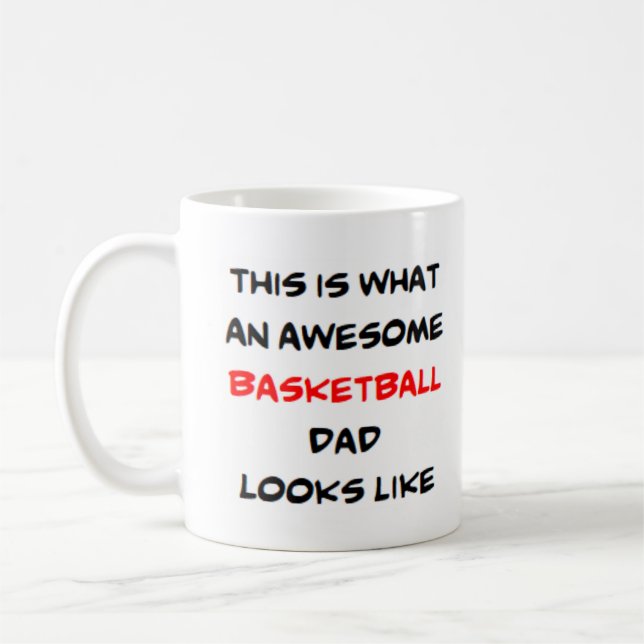 basketboll pappa, fantastisk kaffemugg (Vänster)