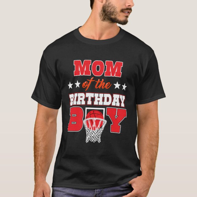 Basketboll Party Mamma vid födelsedagstjukaren Bal T Shirt (Framsida)