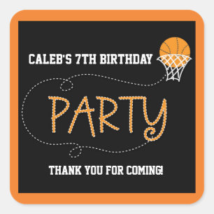 BASKETBOLL PARTY TYPOGRAFI Söt Sticker Etikett