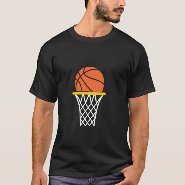 Basketboll passerar genom mål Susning T Shirt (Framsida)