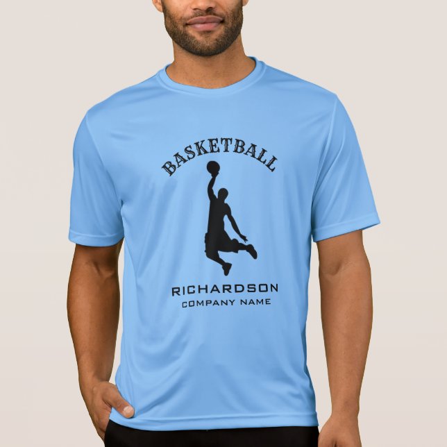 Basketboll Player Add Namn & Company Sport T Shirt (Framsida)