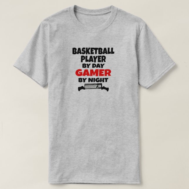 Basketboll Player Kärlek spelar videospel T Shirt (Design framsida)