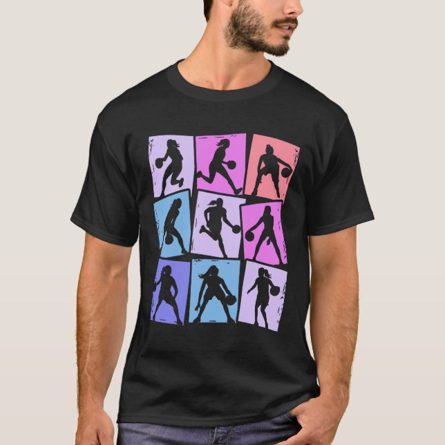 Basketboll Player Kids Women Girls T-Shirt (Framsida)