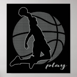 Basketboll Player (monokrom) Poster