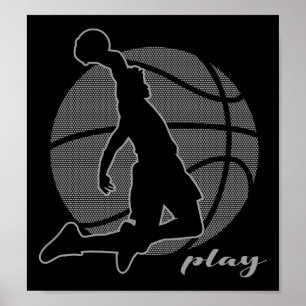 Basketboll Player (monokrom) Poster