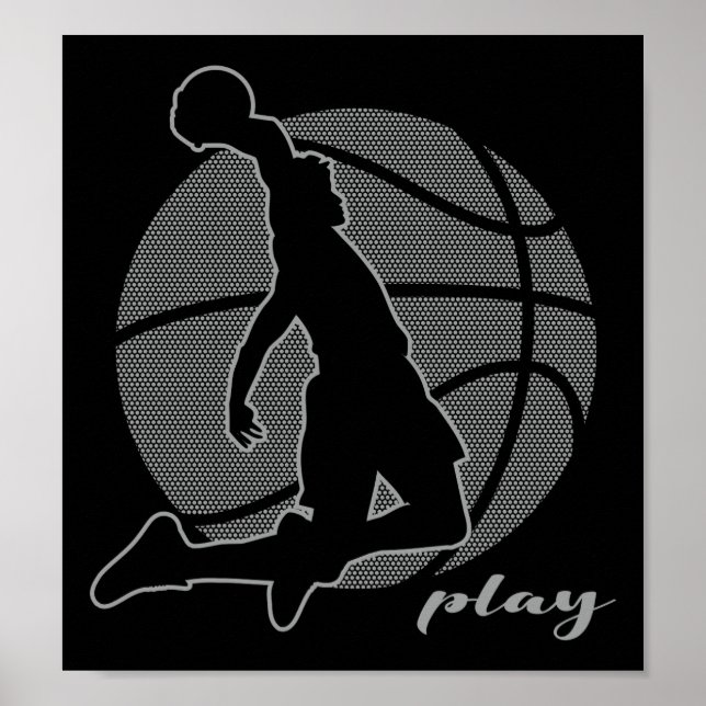 Basketboll Player (monokrom) Poster (Framsidan)