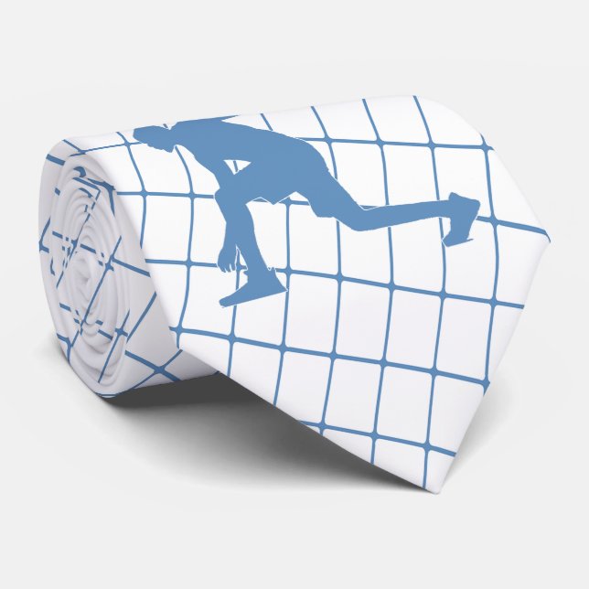 Basketboll Player på Blue Check Necktie Slips (Rullad)