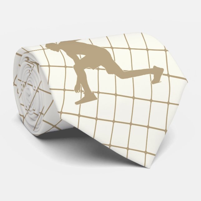Basketboll Player på Tan Check Necktie Slips (Rullad)