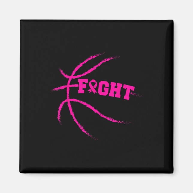 Basketboll Player Rosa Ribbon Magnet (Framsidan)
