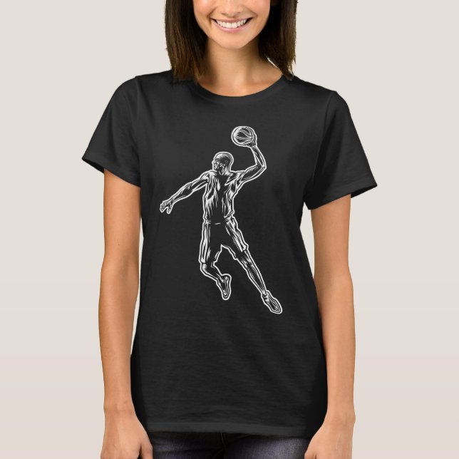 Basketboll Player Slam dunk Light Design T Shirt (Framsida)