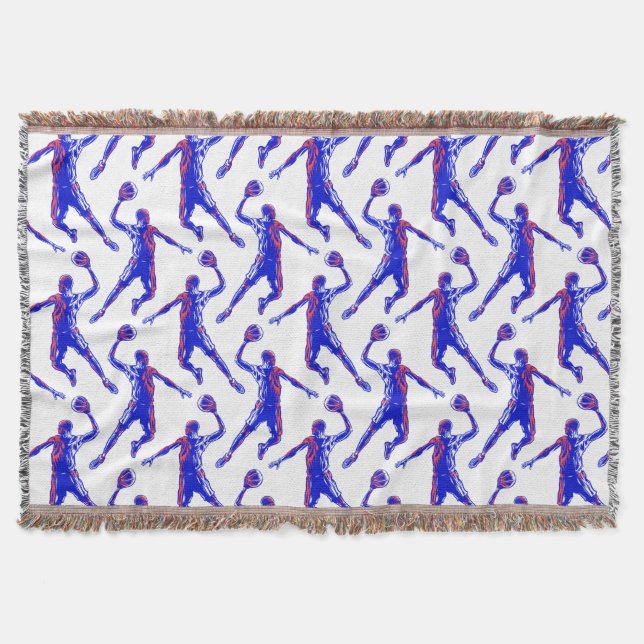 Basketboll Player Slam dunk, Red and Blue Design Filt (Framsidan)