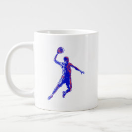 Basketboll Player Slam dunk, Red and Blue Design Jumbo Mugg