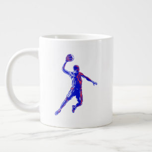 Basketboll Player Slam dunk, Red and Blue Design Jumbo Mugg