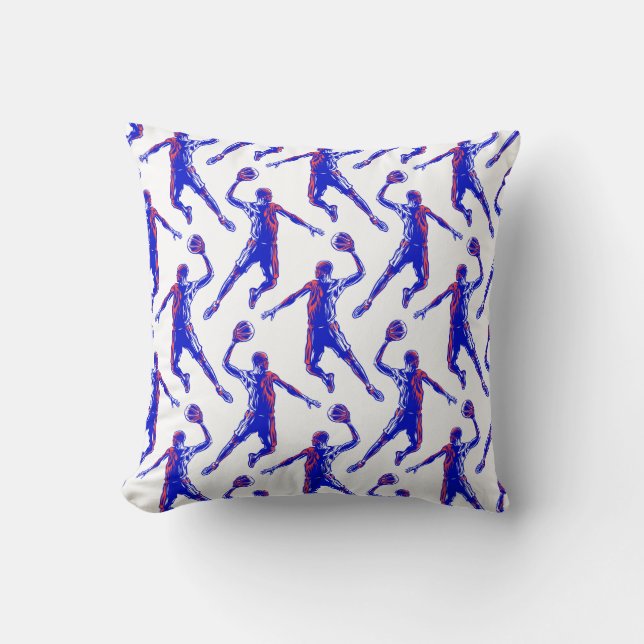 Basketboll Player Slam dunk, Red and Blue Design Kudde (Framsida)