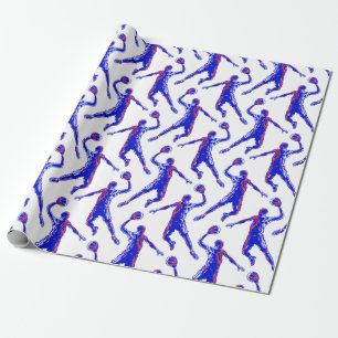 Basketboll Player Slam dunk, Red and Blue Design Presentpapper