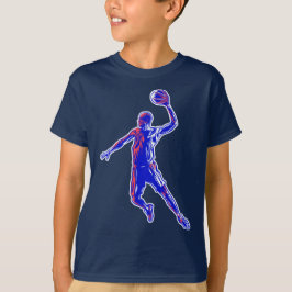 Basketboll Player Slam dunk, Red and Blue Design T Shirt