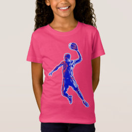 Basketboll Player Slam dunk, Red and Blue Design T Shirt