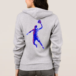 Basketboll Player Slam dunk, Red and Blue Design T Shirt