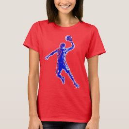 Basketboll Player Slam dunk, Red and Blue Design T Shirt