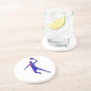 Basketboll Player Slam dunk, Red and Blue Design Underlägg