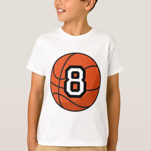 Basketboll Player Uniform nummer 8-gåva T Shirt (Framsida)