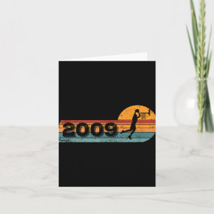 Basketboll-player Vintage Born 2009 Birthday Bask Kort
