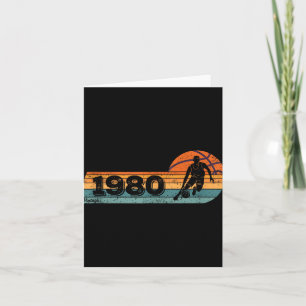 Basketboll-player-Vintagen Born 1980 Birthday Kort