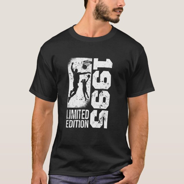 Basketboll-Players Vintage, född 1995, födelsedags T Shirt (Framsida)
