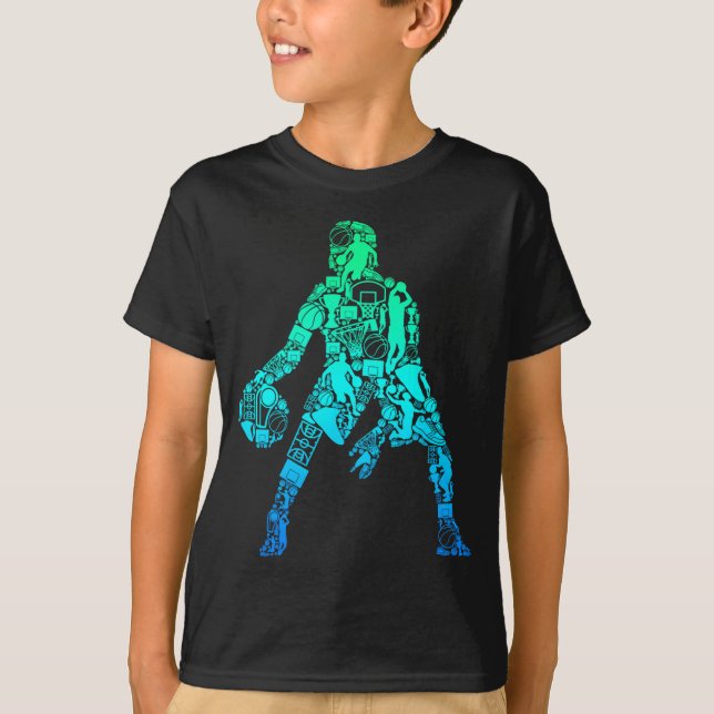 Basketboll Pojkar Barn Män _1  T Shirt (Framsida)