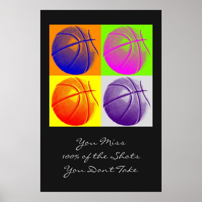 Basketboll Poster med poppsartikel Motivering Quot (Framsidan)
