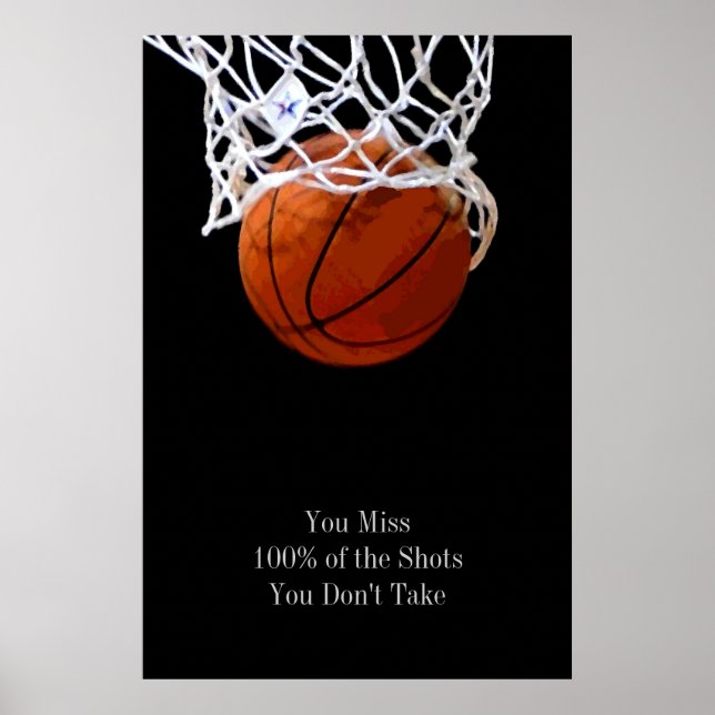 Basketboll Poster med poppsartikel Motivering Quot (Framsidan)
