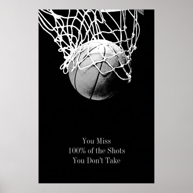 Basketboll Poster med poppsartikel Motivering Quot (Framsidan)